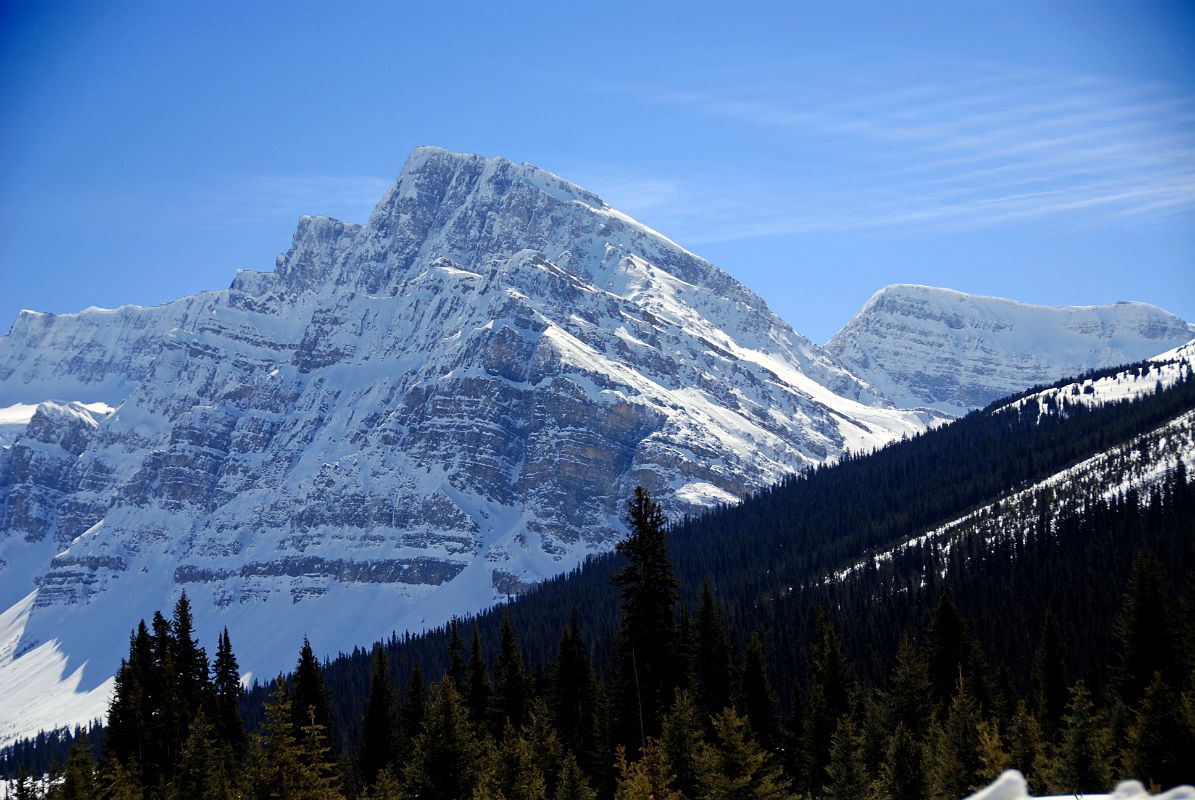 53 Crowfoot Mountain and Vulture Peak From Just After Num-Ti-Jah Lodge On Icefields Parkway